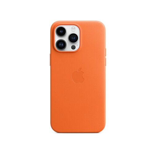 Apple iphone 14 pro max leather case with magsafe orange (mppr3zm/a) Slike
