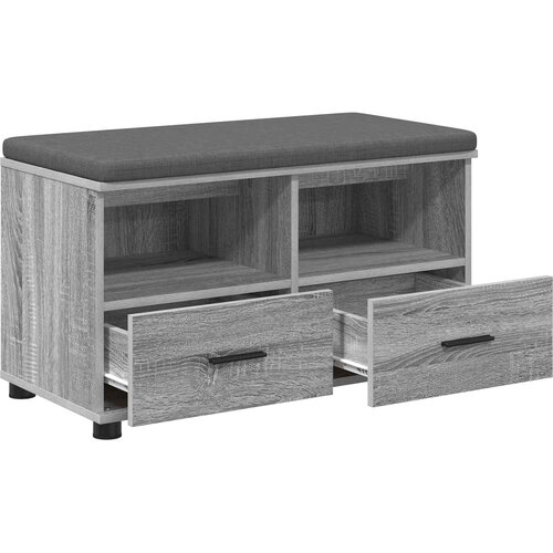  Klupa za hodnik s jastukom Sivi Sonoma 80 x 38 x 46 cm Slike