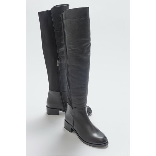 LuviShoes 1177 Black Leather Women's Boots Slike