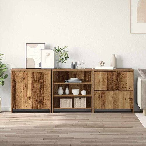 VidaXL Stranske omare 3 pcs Star les 70 x 41 x 75 cm Konstruiran les Slike