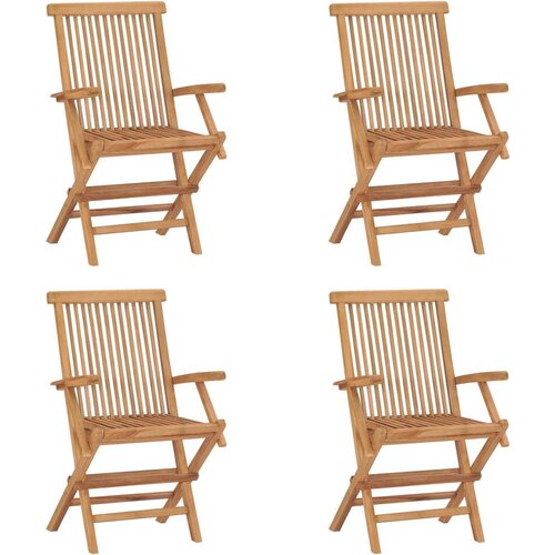  Sklopive vrtne stolice 4 kom od masivne tikovine Slike