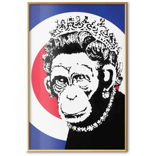  Plakat - Monkey Queen 60x90 Zlatni okvir Slike