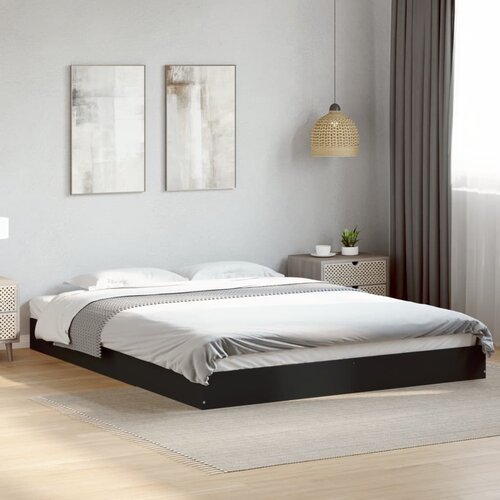 Furnova Posteljni okvir črn 150x200 cm inženirski les, (21942099) Slike