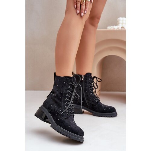 S. BARSKI Embellished Women's Work Boots Insulated D&A Black Cijene