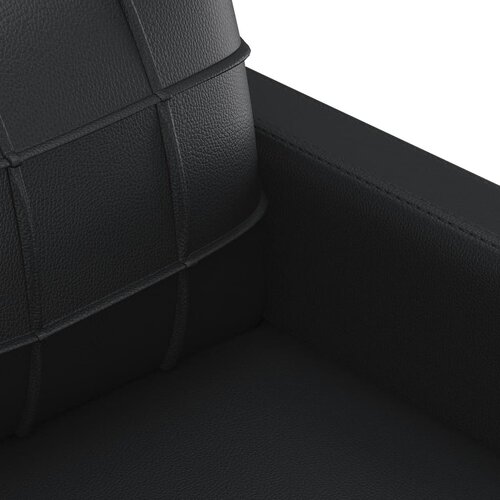  3-dijelni set sofa s jastucima crna od umjetne kože Slike