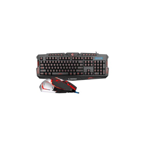  Tastatura + mi&amp;scaron; gaming RAMPAGE KM-R77 black USB LED US Layout multimedia Slike