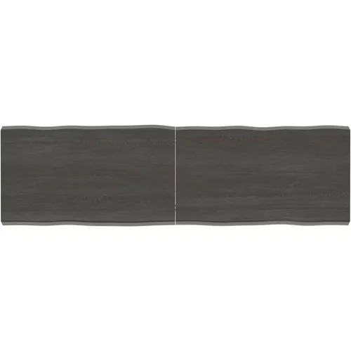 Stolna Mizna plošča temno siva 140x40x4 cm obdelana trdna hrastovina, (20979507)