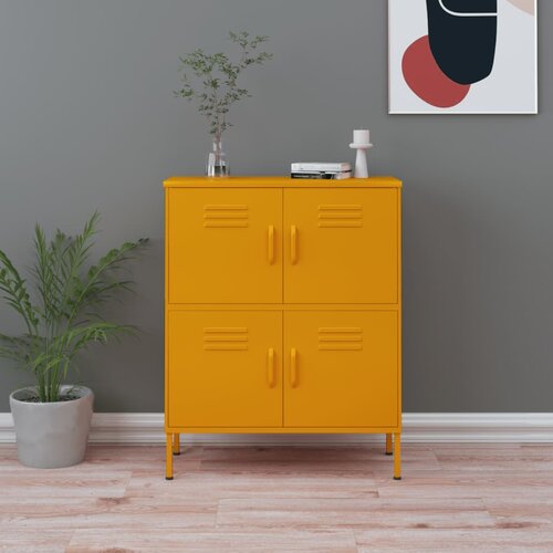 vidaXL Omara za shranjevanje gorčično rumena 80x35x101,5 cm jeklo Cene
