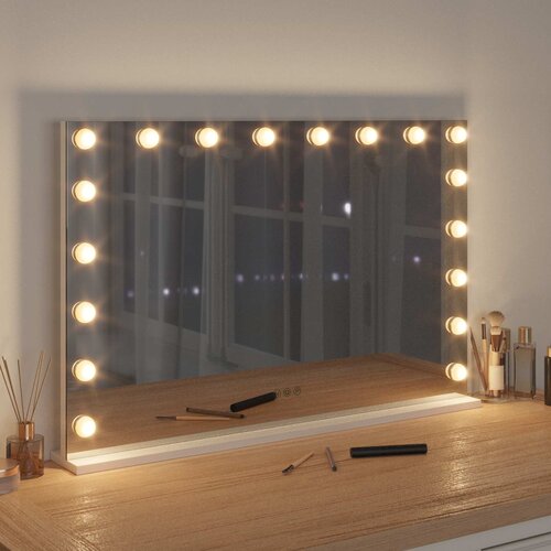  LED Ogledalo za Toaletni Stolić Bijeli 80 x 10 x 52,5 cm Slike