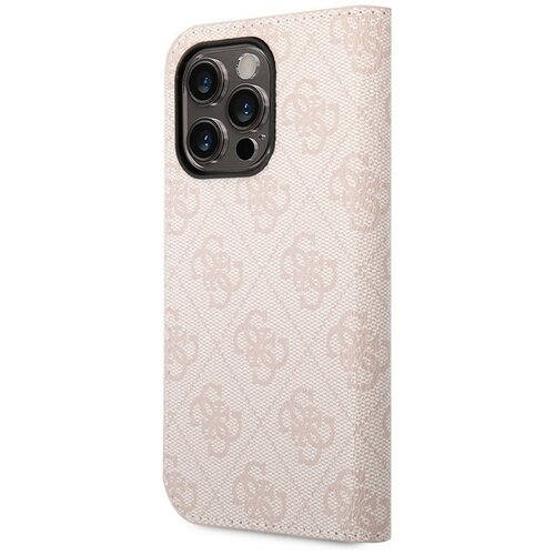 Guess Maska za telefon na preklop PC/ TPU 4G Metal Camera Outline Book za iPhone 14 Pro Max Pink Slike