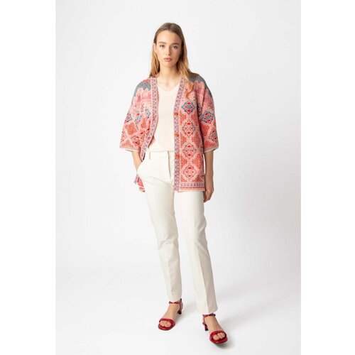 IVKO WOMAN dugi kardigan/ maroko motiv - koral 251721.044 Slike