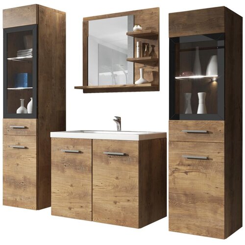P & B kopalnica madrit, barva hrasta, led, 5-Delno Cene
