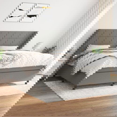 The Living Store Box spring postelja z vzmetnico temno siva 160x200 cm blago - Box Spring Postelja, (21518818) Cene