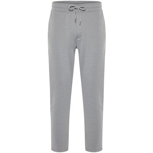Trendyol Gray Gray Men&amp;#039;s Jogger Fit Lace Waist Textured Trousers Trousers Slike