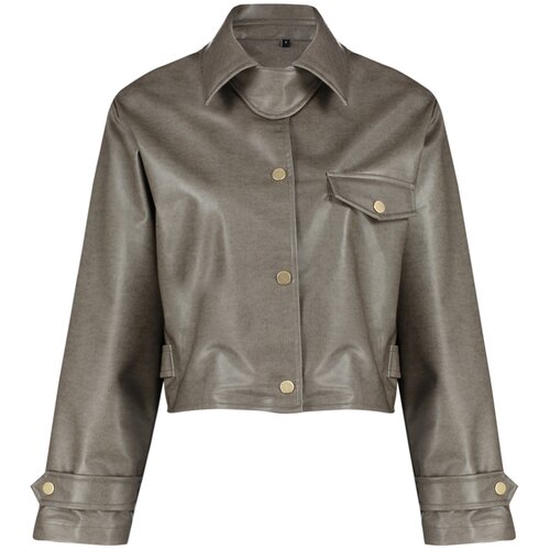 Trendyol Dark Brown Oversize Faux Leather Coat Slike