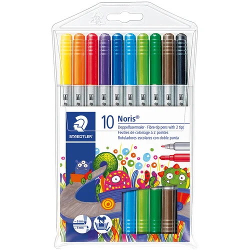 Staedtler dvojno fiber pero Noris, etui za 10 št, (21655235)