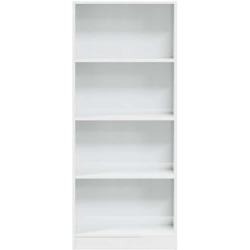  Regal za knjige sjajni bijeli 60x24x143 cm konstruirano drvo Slike