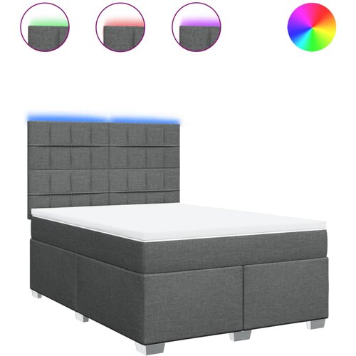 Maison Chic Box spring postelja - Vzmetna postelja z vzmetnico temno siva 160x200 cm blago SL11901, (21908981) Cene