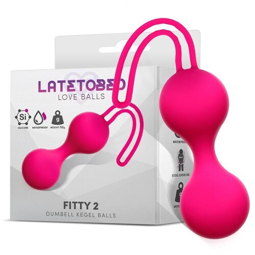 LATETOBED Fitty 2 Dumbell Kegel Balls Fuchsia 52g Slike