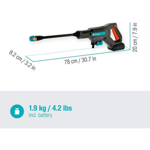Gardena baterijski srednjetlačni čistilnik AquaClean 24/18V P4A Premium set 14800-31 Slike