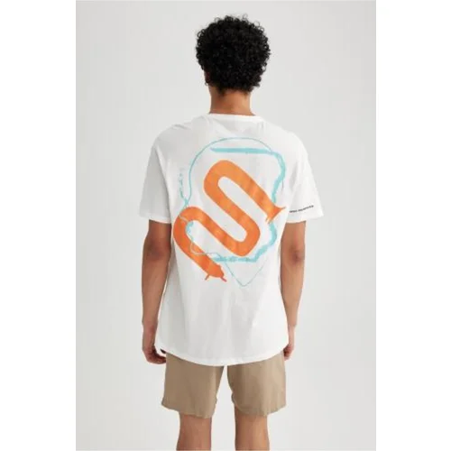 Defacto Regular Fit Crew Neck Back Printed Short Sleeve T-Shirt