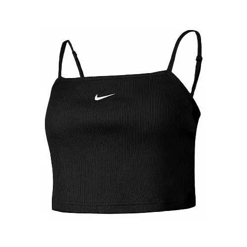 Nike Sportswear Essential Ribbed Crop Top Black/ White