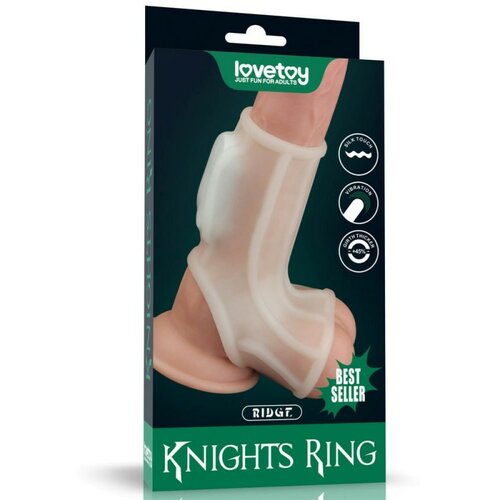  Vibrating Silk Knights Ring with Scrotum Sleeve LVTOY00604 Cene
