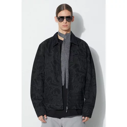 Daily Paper Traper jakna Hoyam za muškarce, boja: crna, za prijelazno razdoblje, oversize, 2323050