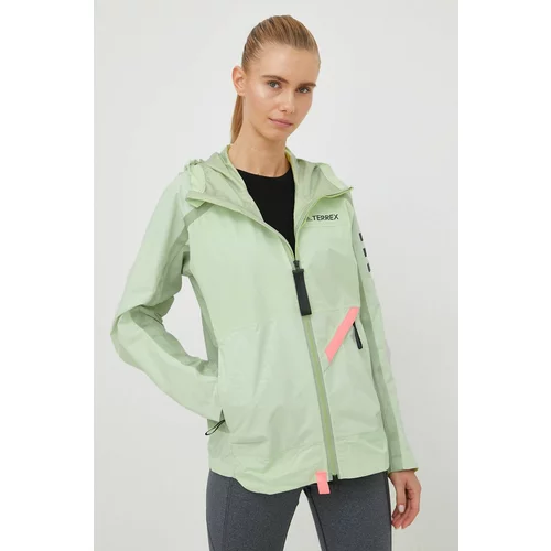 adidas Terrex Kišna jakna Utilitas za žene, boja: zelena, za zimu