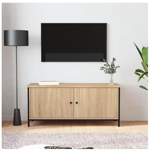  TV ormarić s vratima boja hrasta 102x35x45 cm konstruirano drvo Cijene