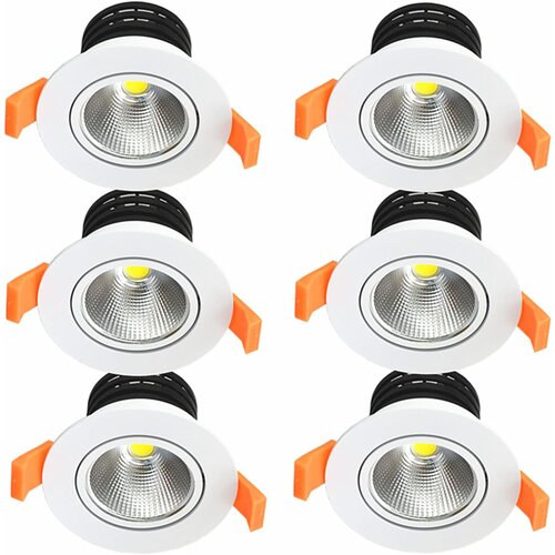 Glamaris Led Spot IP44, bela vgradna stropna nastavljiva zatemnjena razsvetljava 220 V dodatni transformator 7 W 3000 k topla bela svetloba（6 paketov）, (21163029) Slike