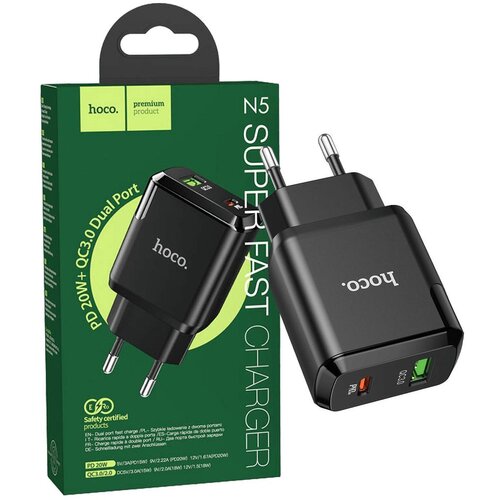 Hoco Punjač kućni, brzi, PD 20W, QC3.0 18W - N5 Favor Black Cijene