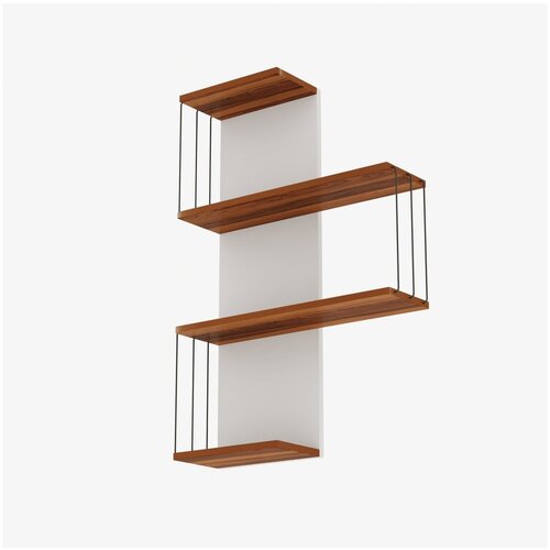 Kalune Design Bela/naravna večnivojska polica v borovem dekorju 64 cm Cambel &amp;ndash; Slike