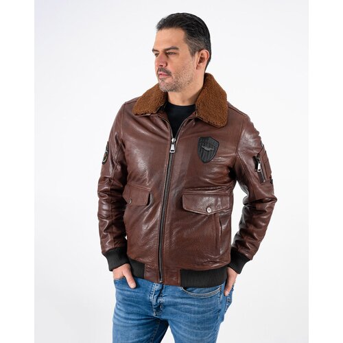 La Force Fashion mu&scaron;ka  Mario Zenetti kožna jakna Gambino ARL - Braon Cene