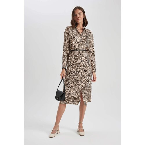 Defacto Shirt Collar Long Sleeve Dress Slike