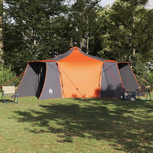 VidaXL &amp;scaron;otor s streho siva in oranžna 492 x 492 x 275 cm poliester Slike
