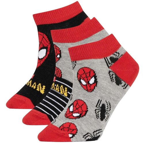 Defacto Boy's Marvel Spiderman 3-pack Cotton Booties Socks Cene