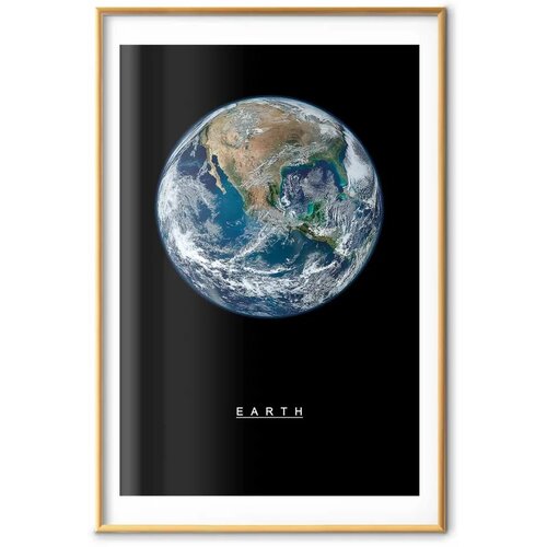  Plakat - Earth 40x60 Zlatni okvir s margom Cene