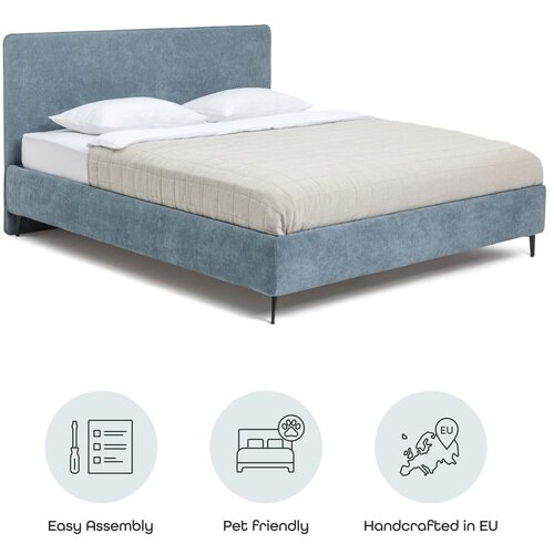 Bonami Selection Modra oblazinjena zakonska postelja z letvenim dnom 180x200 cm Noira Slim &amp;ndash; Slike