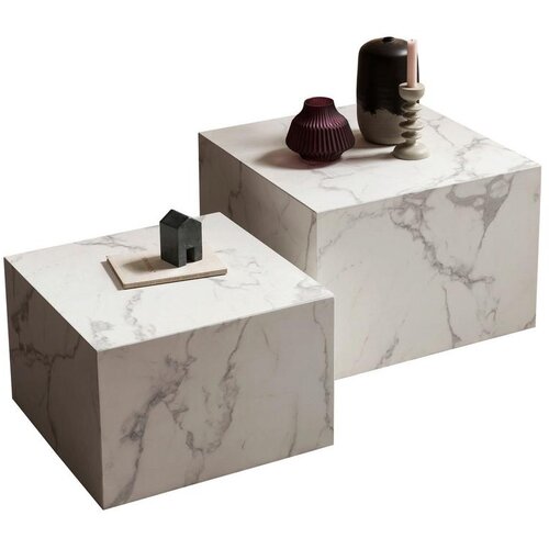 Livetastic Set Klubskih Mizic Marble, Bela, 2-Delni Cene