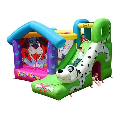 Happy Hop Puppy Land Dog dvorac na napuhavanje s toboganom Slike