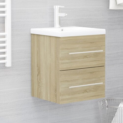 vidaXL Omarica za umivalnik sonoma hrast 41x38,5x48 cm iverna plošča Cene