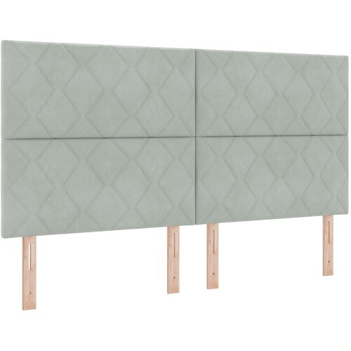 vidaXL Naslon za glavo z diamantnimi bloki Svetlo siva 180 cm Velvet, (22083880) Cene
