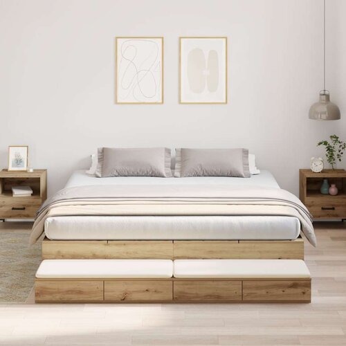  okvir za posteljo Umetni&amp;scaron;ki hrast Masiven les 200 x 180 cm, (22103325) Slike