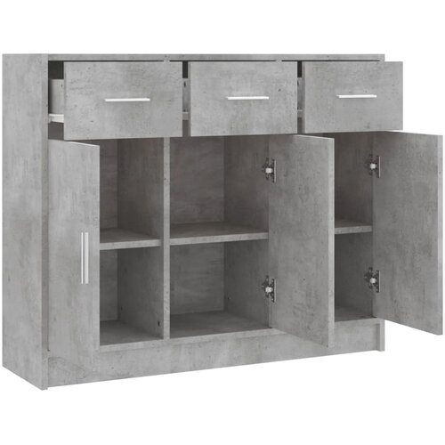  Komoda siva boja betona 91x28x75 cm od konstruiranog drva Slike