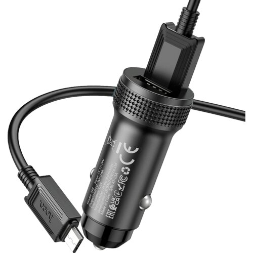 Hoco. Auto punjač 2x USB-A 12W sa Micro USB kablom Z49 Slike