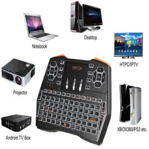 Gembird GMB-i8 Plus, touchpad backlight PC/TV wireless US tastatura Slike