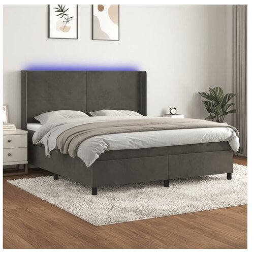  Box spring s madracem LED tamnosivi 160x200 cm bar&scaron;un Cijene