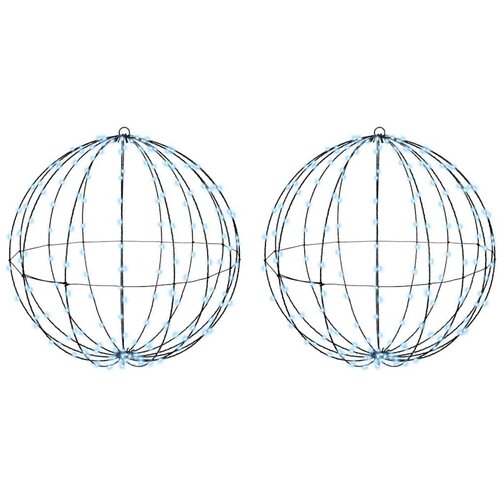 Lopta s 384 LED svjetlima 2 pcs Hladna bijela 60 cm Metal Slike
