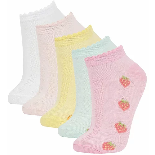 Defacto Girls' Cotton 5 Pack Short Socks